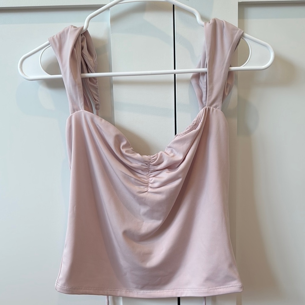 Elegant Light Pink Draped Top